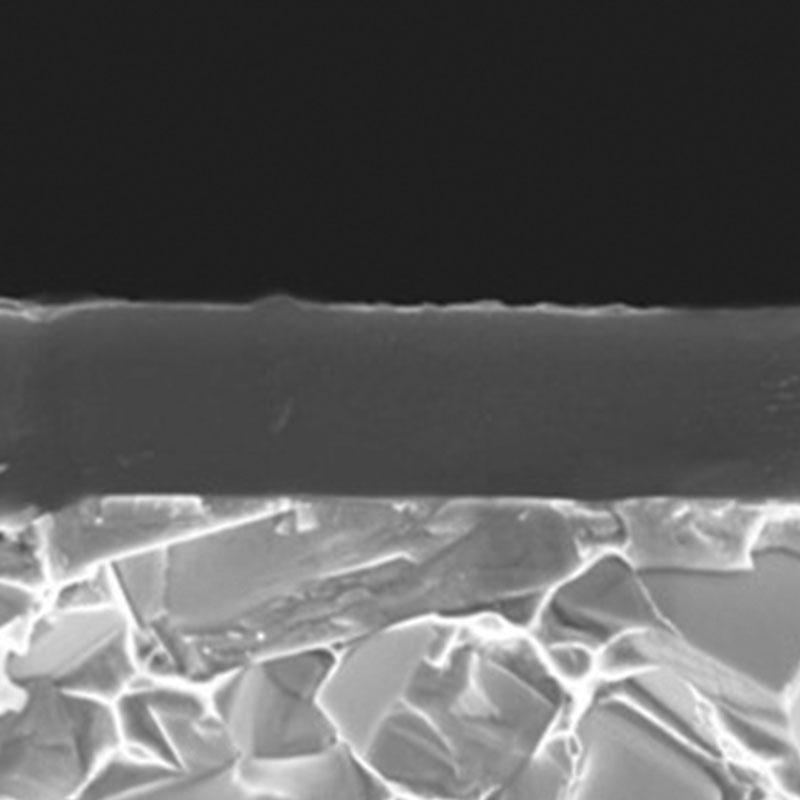 FLATCOAT® TEC DLC coating side view under electron microscope