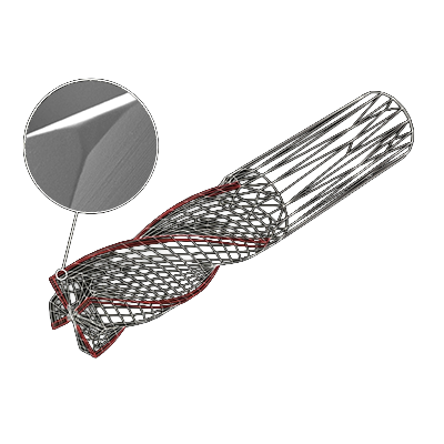 Sentinel 67 tool with substrate cross-section callout and 67 HRC engineered hardness label